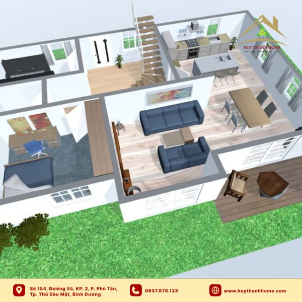 Cách tính diện tích và chi phí xây dựng nhà thiết kế đẹp trọn gói bình dương