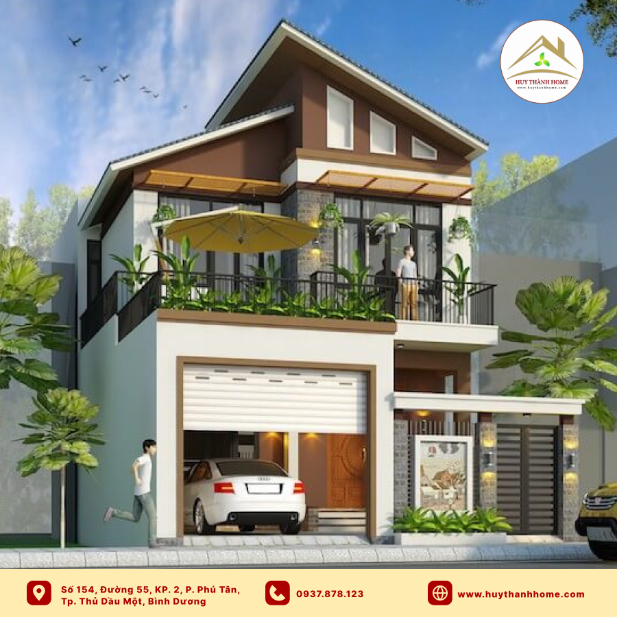 biệt thự 2 tầng có gara