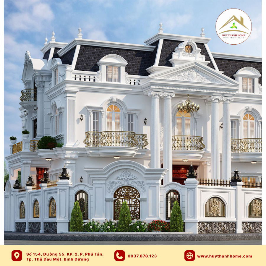 Biệt thự 3 tầng mái mansard