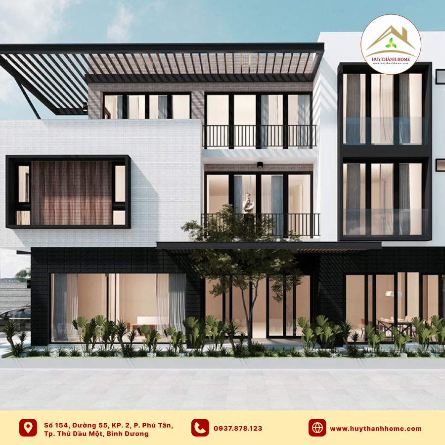 Biệt thự 3 tầng theo phong cách tối giản