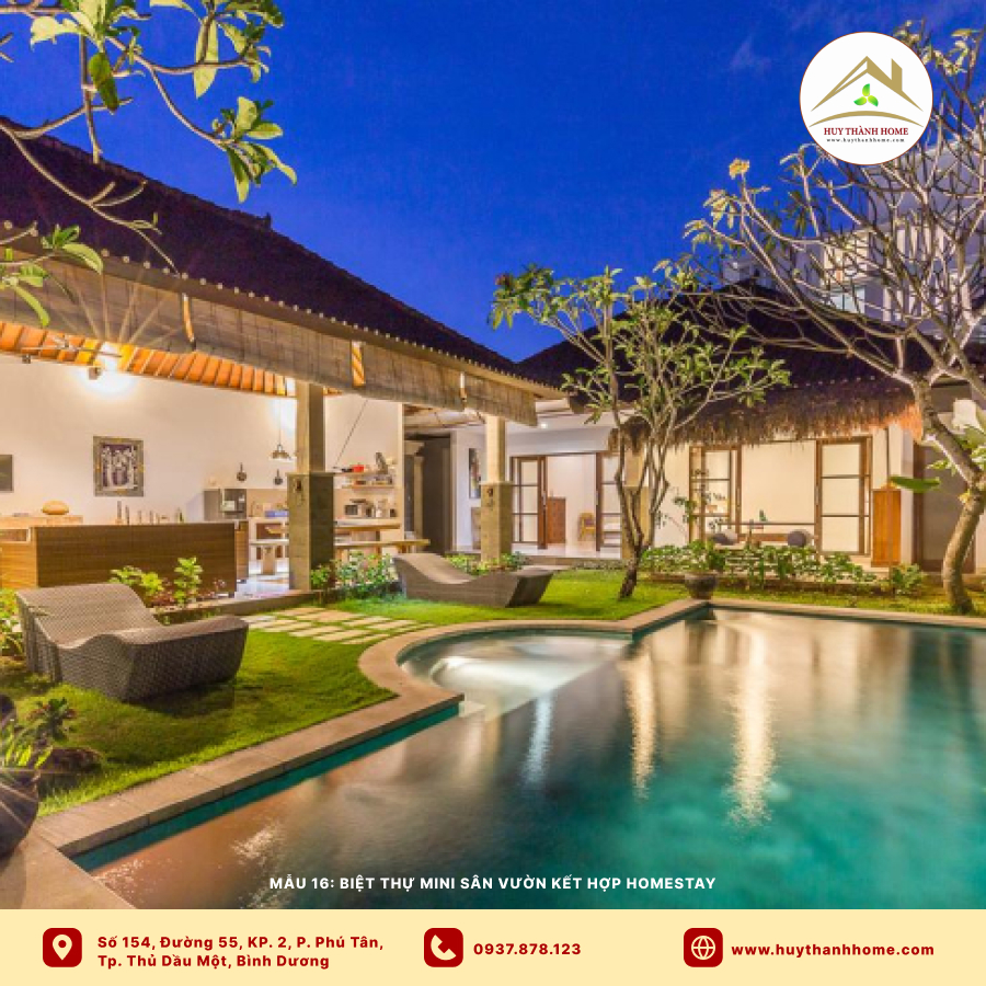 Biệt thự mini sân vườn kết hợp homestay