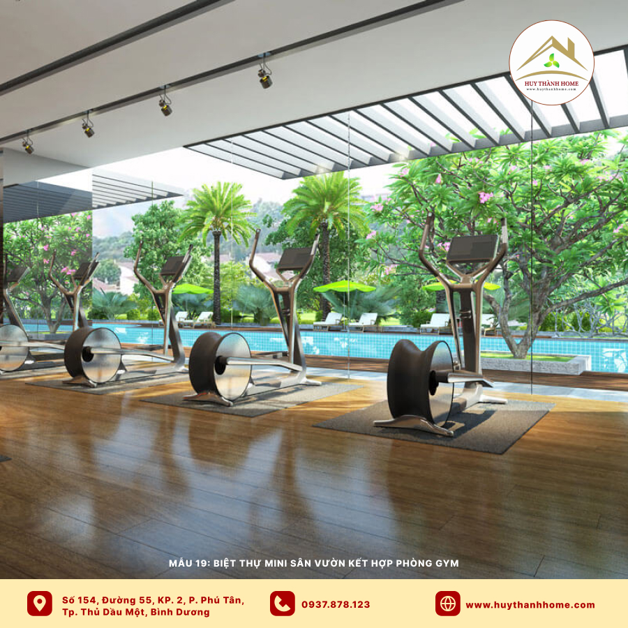 Biệt thự mini sân vườn kết hợp phòng gym