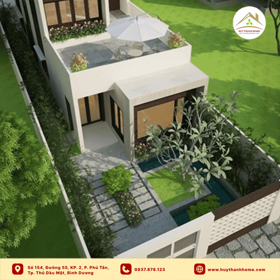 mẫu thiết kế nhà ống 5x20 có sân vườn (2)